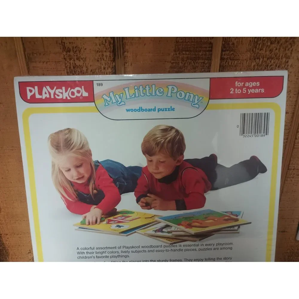 1984 Sealed 189-3 MY‎ LITTLE PONY G1 MAJESTY & SPIKE Wooden Puzzle Playskool 9Pc